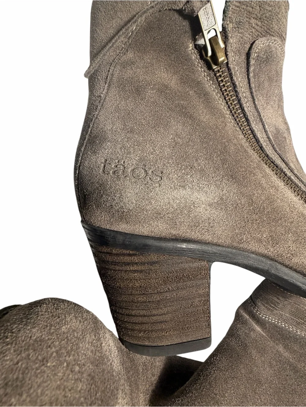 Taos Dille Suede Ankle Booties in Taupe Made in Potugal - Women 11